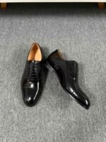 Dior Black Glossy Leather Oxford Formal Business Wedding Men Dress Shoes - Image 5