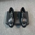 Dior Black Matte Leather Braided Silver Buckle Thick Sole Slip-On Men Loafer Dress Shoes