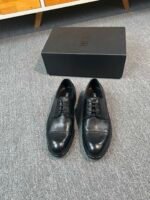 Dior Black Matte Leather Braided Silver Buckle Thick Sole Slip-On Men Loafer Dress Shoes - Image 2
