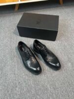 Dior Black Matte Leather Braided Silver Buckle Thick Sole Slip-On Men Loafer Dress Shoes - Image 6