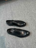 Dior Black Matte Leather Braided Silver Buckle Thick Sole Slip-On Men Loafer Dress Shoes - Image 4