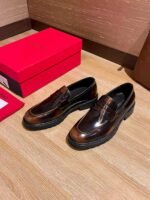 Ferragamo Gradient Brown Glossy Washed Thick Sole Penny Loafer Slip-On Men Formal Shoes - Image 8