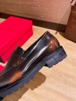 Ferragamo Gradient Brown Glossy Washed Thick Sole Penny Loafer Slip-On Men Formal Shoes - Image 5