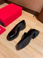 Ferragamo Black Glossy Patent Leather Thick Sole Penny Loafer Slip-On Men Formal Shoes - Image 8