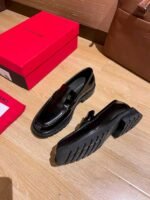 Ferragamo Black Glossy Metal Buckle Thick Sole Slip-On Men Luxury Business Loafer Shoes - Image 7