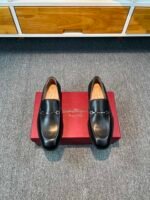 Ferragamo Black Matte Smooth Leather Horsebit Metal Buckle Slip-On Men Business Formal Loafer Shoes