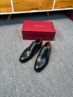 Ferragamo Black Polished Leather Brogue Cap Toe Lace-Up Men Business Wedding Oxford Formal Shoes - Image 6