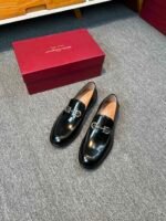 Ferragamo Black Mirror Gloss Patent Leather Horsebit Buckle Slip-On Men Luxury Formal Business Loafer Shoes - Image 6