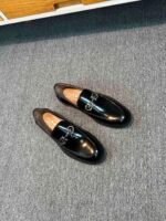 Ferragamo Black Mirror Gloss Patent Leather Horsebit Buckle Slip-On Men Luxury Formal Business Loafer Shoes - Image 4