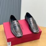 Ferragamo Vintage Gradient Brown Leather Men Formal Slip-On Penny Loafers