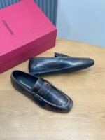 Ferragamo Vintage Gradient Brown Leather Men Formal Slip-On Penny Loafers - Image 2