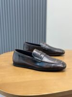 Ferragamo Vintage Gradient Brown Leather Men Formal Slip-On Penny Loafers - Image 8