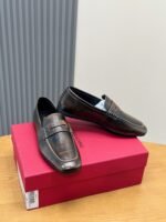 Ferragamo Vintage Gradient Brown Leather Men Formal Slip-On Penny Loafers - Image 5