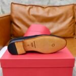 Ferragamo Black Matte Suede Color Matching Buckle Men Casual Slip-On Loafers - Image 9