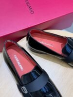 Ferragamo Black Patent Leather Grosgrain Strap Men Formal Wedding Loafers - Image 4