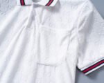 Gucci White Jacquard Striped Collar Men Casual Short Sleeve Polo Shirt - Image 8