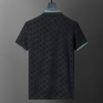 Gucci Black GG Jacquard Striped Collar Men's Polo Shirt - Image 2