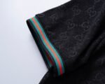 Gucci Black GG Jacquard Striped Collar Men's Polo Shirt - Image 6