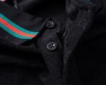 Gucci Black GG Jacquard Striped Collar Men's Polo Shirt - Image 5