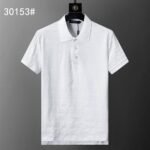 Balmain White Embossed Letter Print Men Casual Short Sleeve Polo Shirt