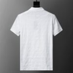 Balmain White Embossed Letter Print Men Casual Short Sleeve Polo Shirt - Image 2