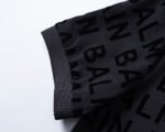 Balmain Black Full Print Letter Logo Men Casual Short Sleeve Polo Shirt - Image 5