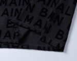 Balmain Black Full Print Letter Logo Men Casual Short Sleeve Polo Shirt - Image 4