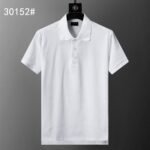 Balenciaga White Jacquard Graphic Logo Men Casual Short Sleeve Polo Shirt