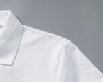 Balenciaga White Jacquard Graphic Logo Men Casual Short Sleeve Polo Shirt - Image 8