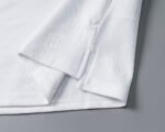 Balenciaga White Jacquard Graphic Logo Men Casual Short Sleeve Polo Shirt - Image 4