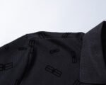 Balenciaga Black Jacquard Graphic Logo Men Casual Short Sleeve Polo Shirt - Image 8