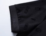 Balenciaga Black Jacquard Graphic Logo Men Casual Short Sleeve Polo Shirt - Image 5