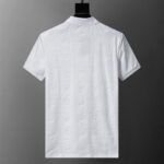 Amiri White Abstract Jacquard Logo Men Casual Short Sleeve Polo Shirt - Image 2