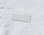 Amiri White Abstract Jacquard Logo Men Casual Short Sleeve Polo Shirt - Image 7