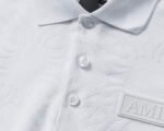 Amiri White Abstract Jacquard Logo Men Casual Short Sleeve Polo Shirt - Image 6