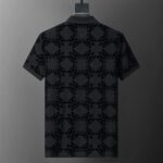 Amiri Black Abstract Jacquard Logo Men Casual Short Sleeve Polo Shirt - Image 2