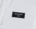 Balmian White Jacquard Striped Zip Collar Men Casual Short Sleeve Polo Shirt - Image 6