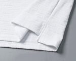 Balmian White Jacquard Striped Zip Collar Men Casual Short Sleeve Polo Shirt - Image 4