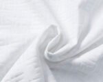 Balmian White Jacquard Striped Zip Collar Men Casual Short Sleeve Polo Shirt - Image 3
