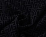Balmian Black Jacquard Striped Zip Collar Men Casual Short Sleeve Polo Shirt - Image 3