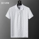 Louis Vuitton White Checker Jacquard Men Casual Short Sleeve Polo Shirt