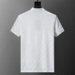 Louis Vuitton White Checker Jacquard Men Casual Short Sleeve Polo Shirt - Image 2