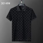 Louis Vuitton Black Checker Jacquard Men Casual Short Sleeve Polo Shirt