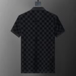 Louis Vuitton Black Checker Jacquard Men Casual Short Sleeve Polo Shirt - Image 2
