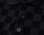 Louis Vuitton Black Checker Jacquard Men Casual Short Sleeve Polo Shirt - Image 7