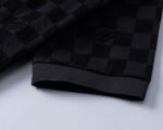 Louis Vuitton Black Checker Jacquard Men Casual Short Sleeve Polo Shirt - Image 5