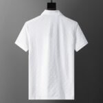 Gucci White Jacquard Monogram Pattern Men Casual Short Sleeve Polo Shirt - Image 2