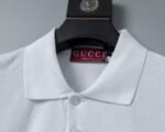 Gucci White Jacquard Monogram Pattern Men Casual Short Sleeve Polo Shirt - Image 7