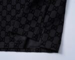 Gucci Black Jacquard Monogram Pattern Men Casual Short Sleeve Polo Shirt - Image 4