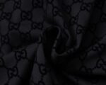 Gucci Black Jacquard Monogram Pattern Men Casual Short Sleeve Polo Shirt - Image 3